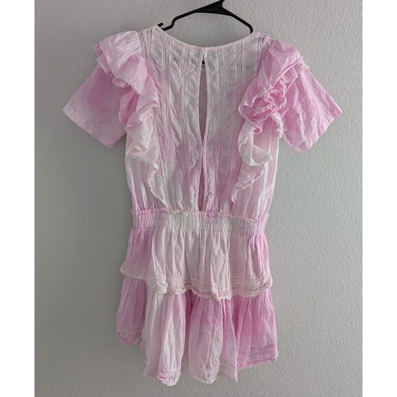LoveShackFancy Natasha Heritage Mini Dress Women's Size Medium Peony Pink Dress - Picture 7 of 9
